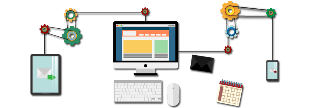 computer,tab and mobile inter connected